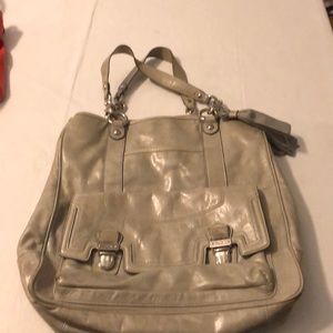 Light Grey Coach Leather Purse